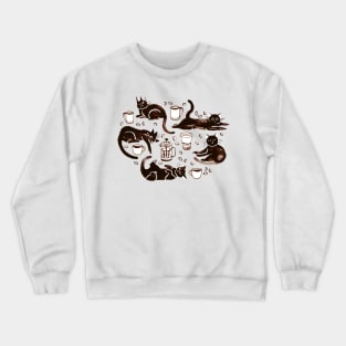 Black cats and coffee Crewneck Sweatshirt